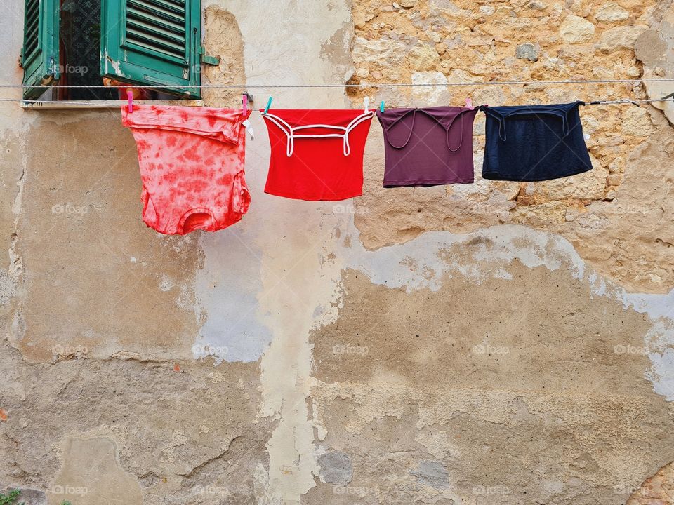 clothes hanging out to dry