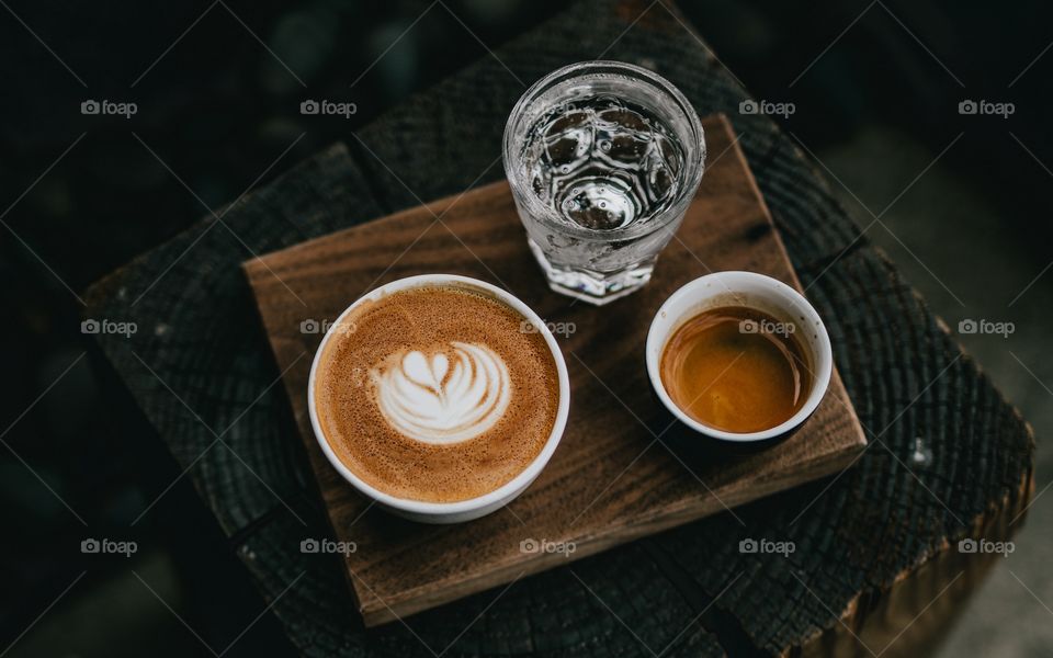 Coffee and water