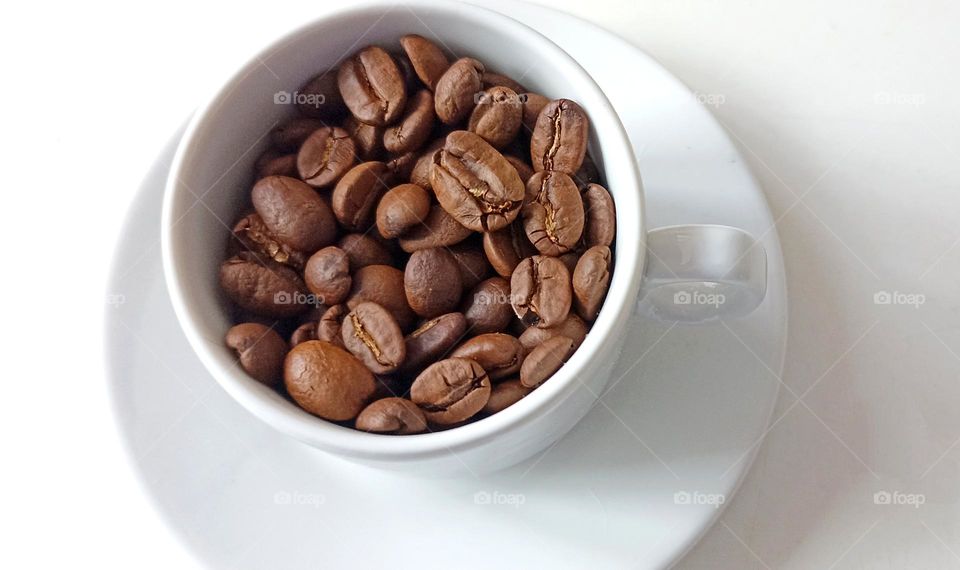 cup of coffee ☕ white background, love coffee