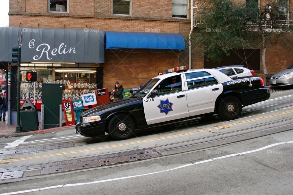 Police car on the street 