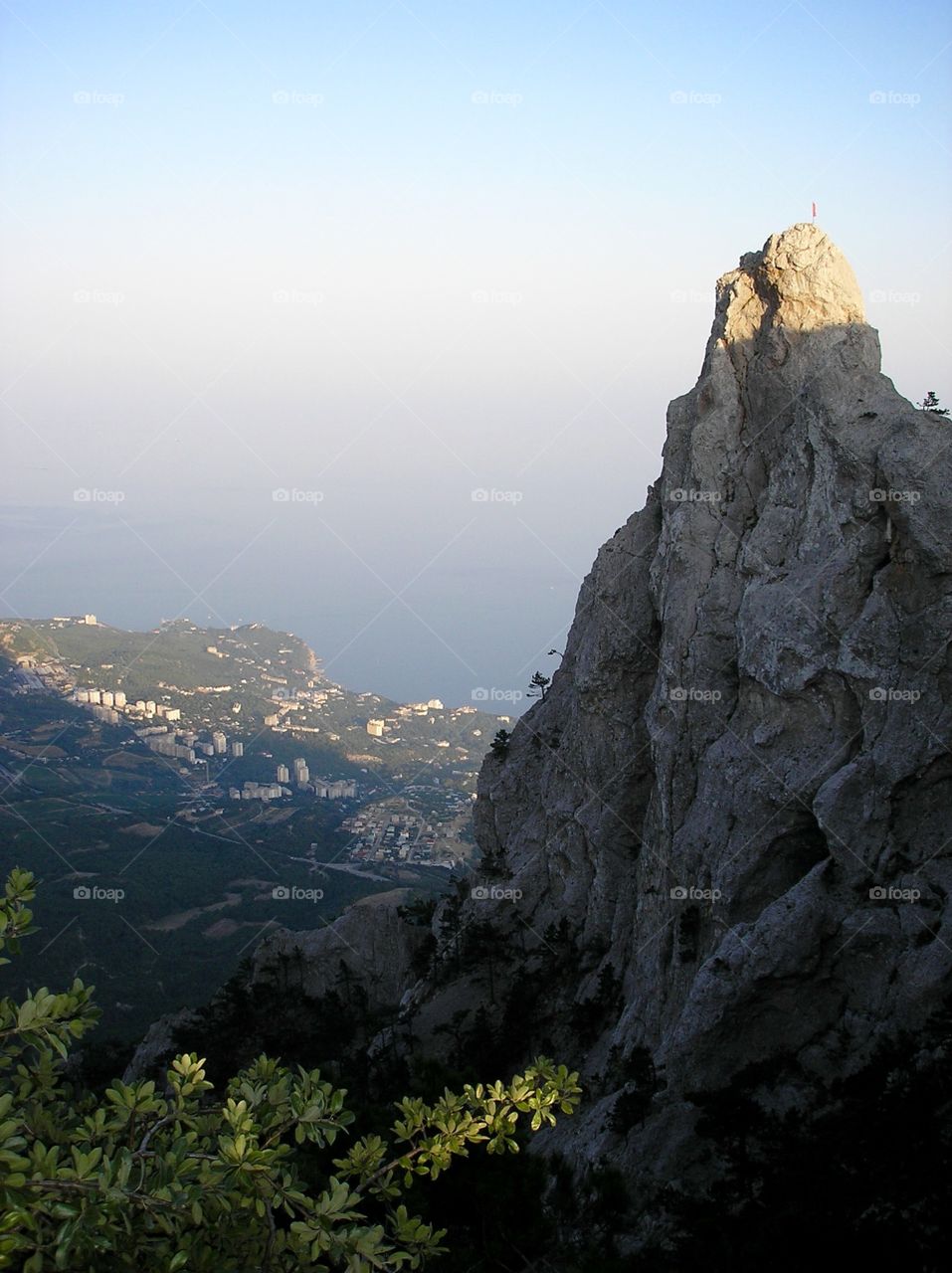 On the top of Crimean Mountians Ay-Petri view on the sea and cities