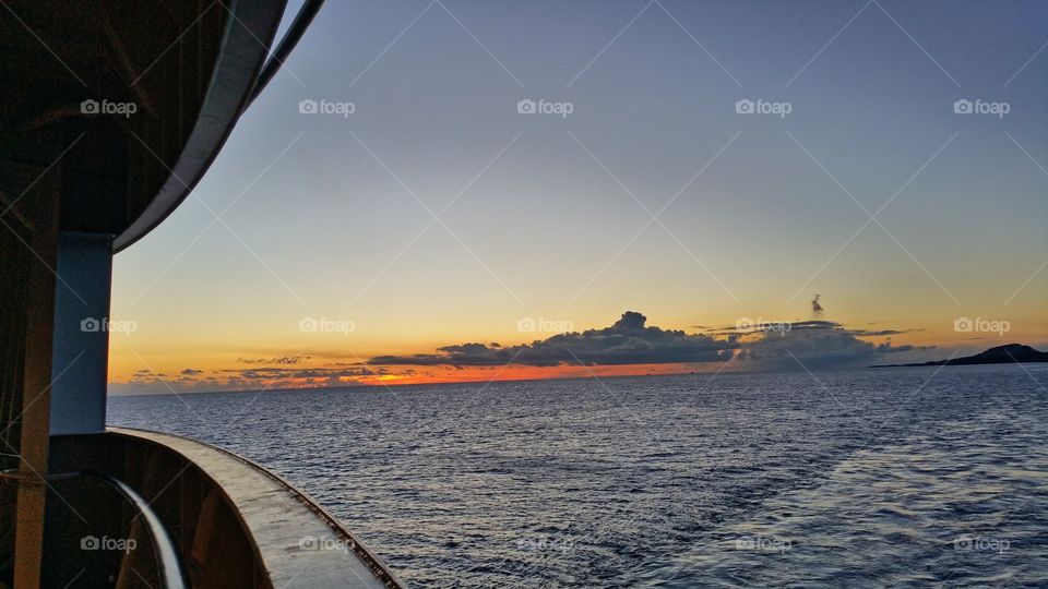 view of sunset from ship