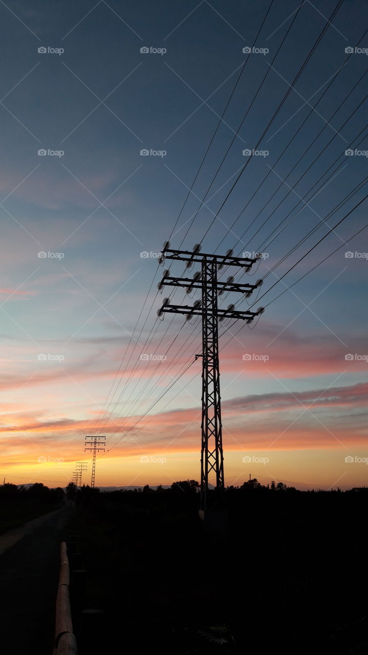 Electricity, No Person, Wire, Sky, Power