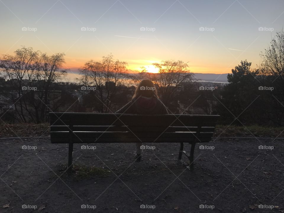 sunset sitting