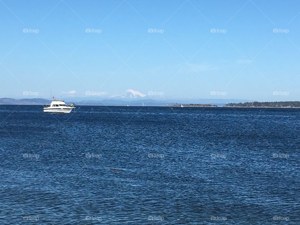 Mt. Baker rising above the ocean