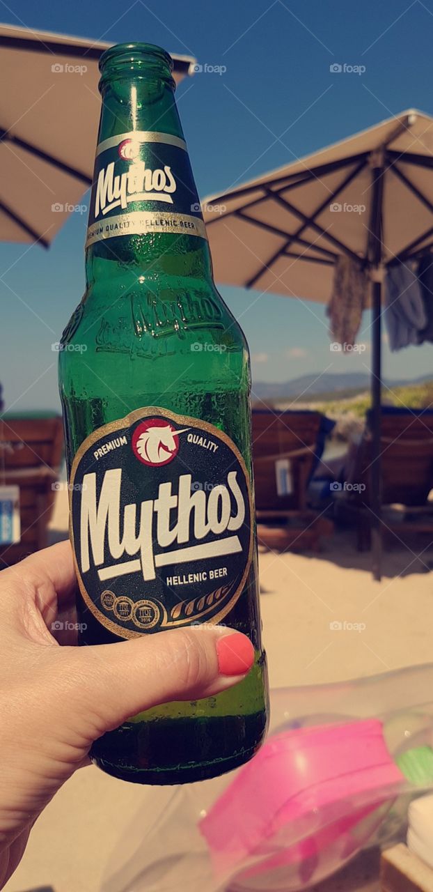 Mythos on the beach