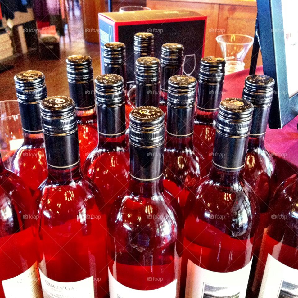 Rose wine bottles