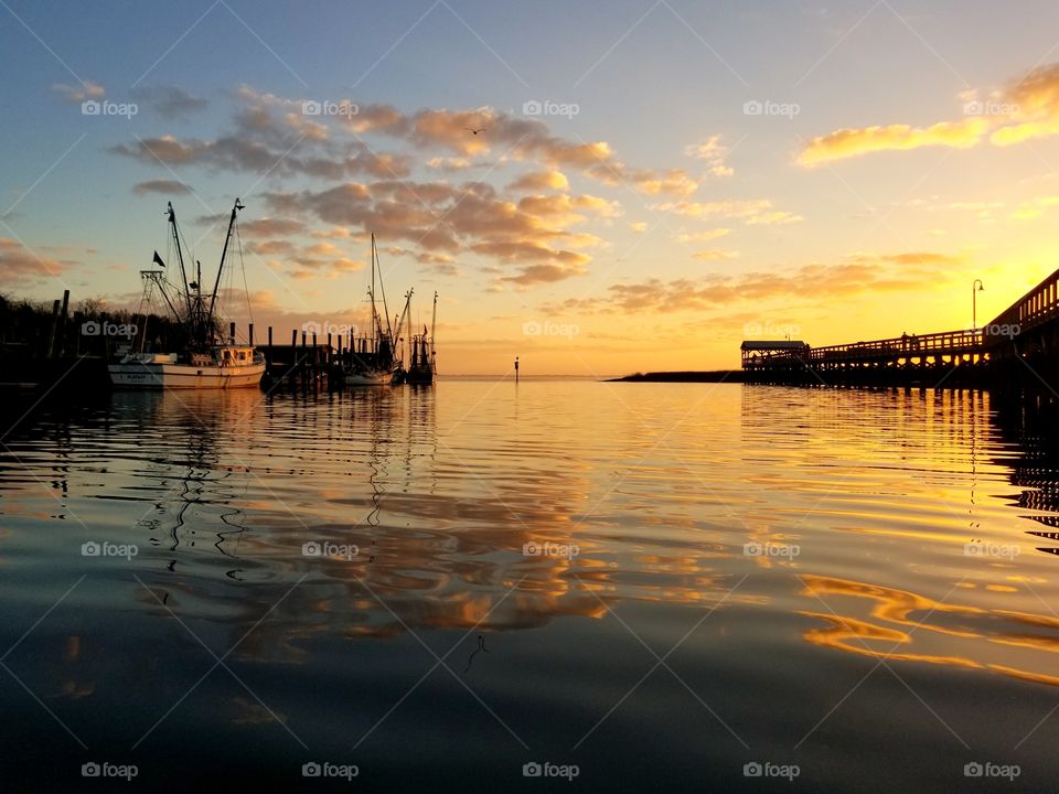 winter evening on shem creek