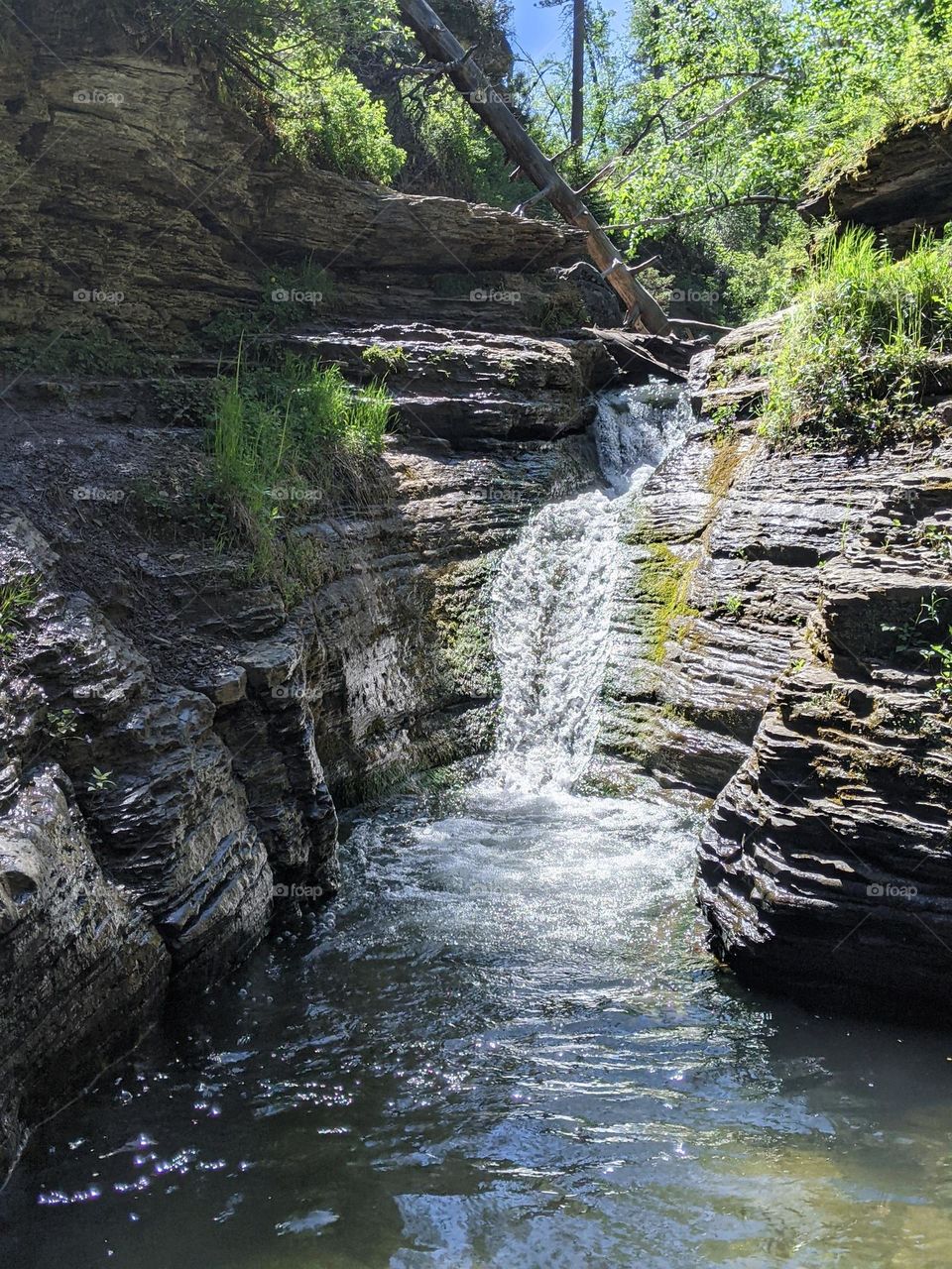 natural waterslide private waterfall