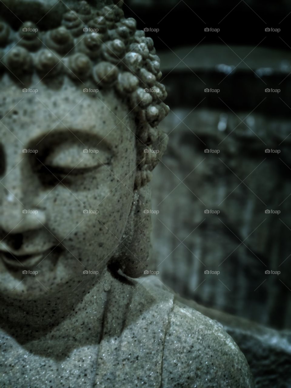 Buddha smiling at peace.