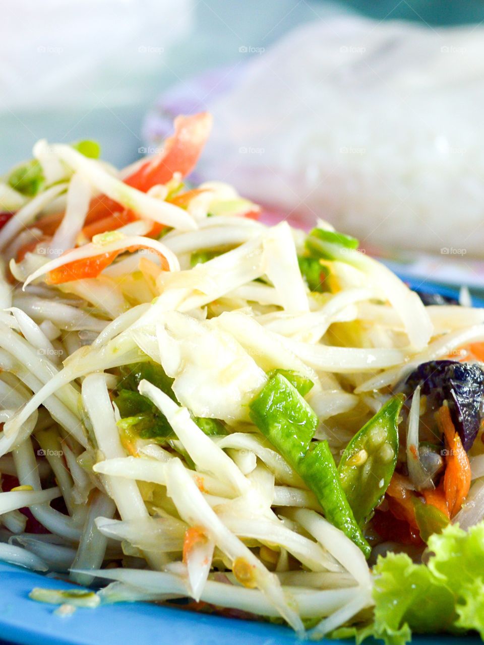 papaya salad. healthy food thailand style
