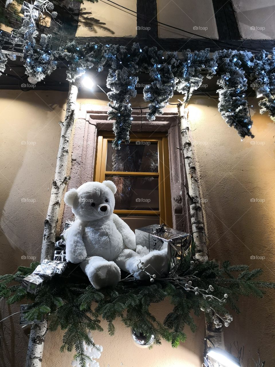 Christmas Decorations, Bears, Riquewihr, France
