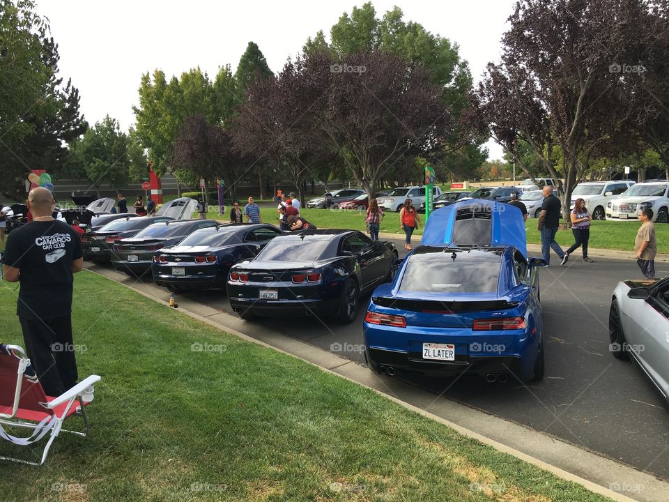 With the crew at a car show