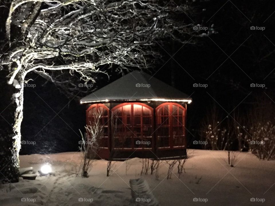 Gazebo in winter