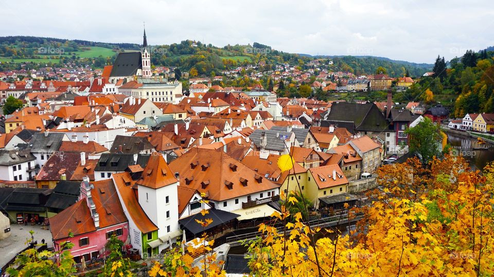 High angle view of cesky krumlov