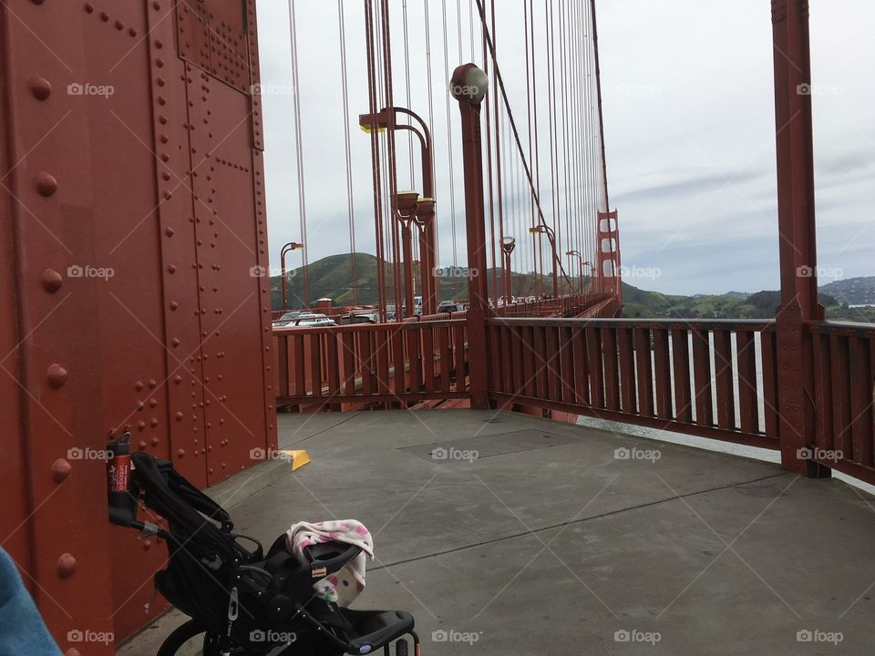 On the Golden Gate Bridge.