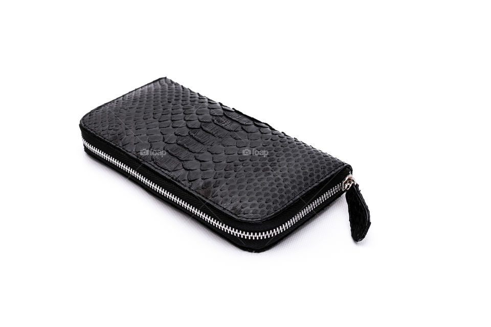 Handmade python leather wallet.