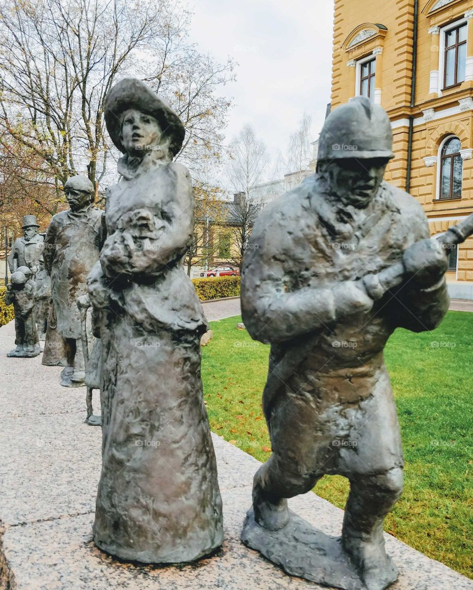Small statues in Oulu, Finland