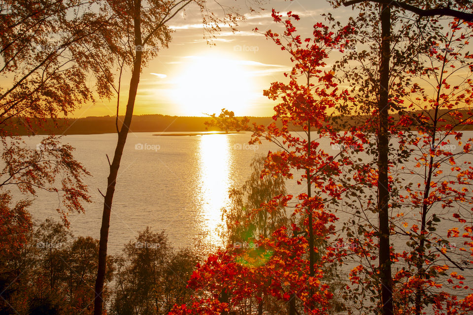 Sunset over the lake