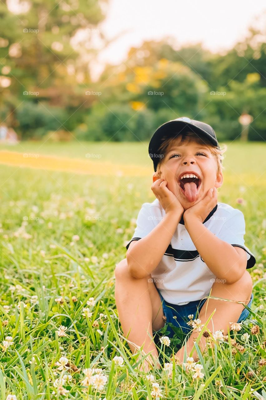 Cute boy is laughting 