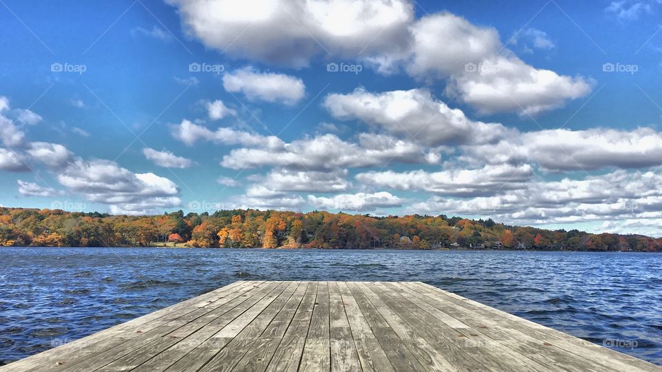 Lake against dramatic clouds