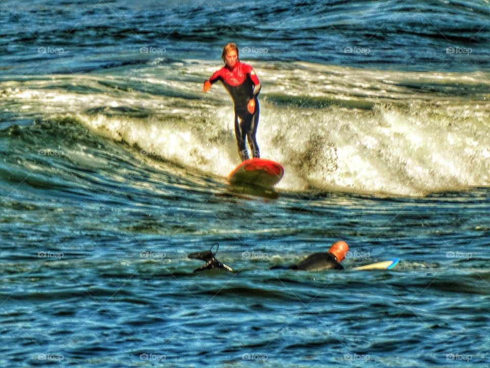 surfer about to wipeout