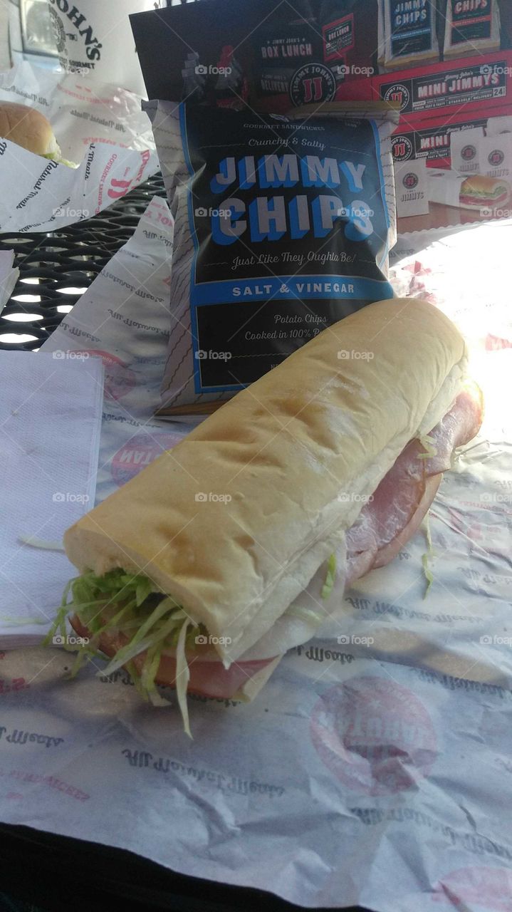 ham cheese sub with chips