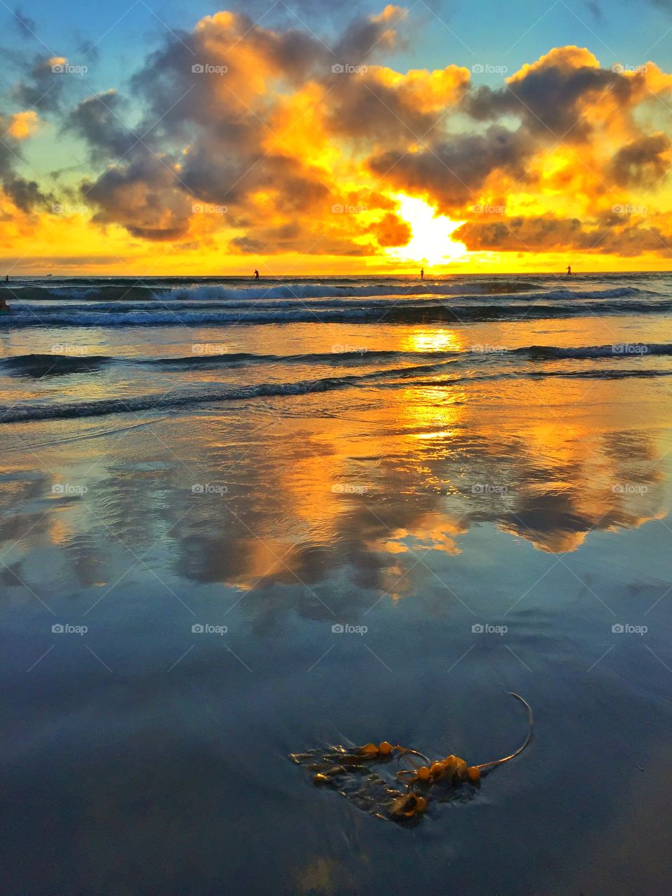 Mission Beach Sunset. Sunset over the Pacific Ocean of Mission Beach in San Diego, California 