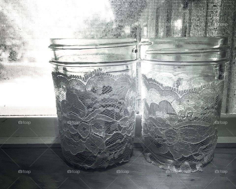 Two glass jars 