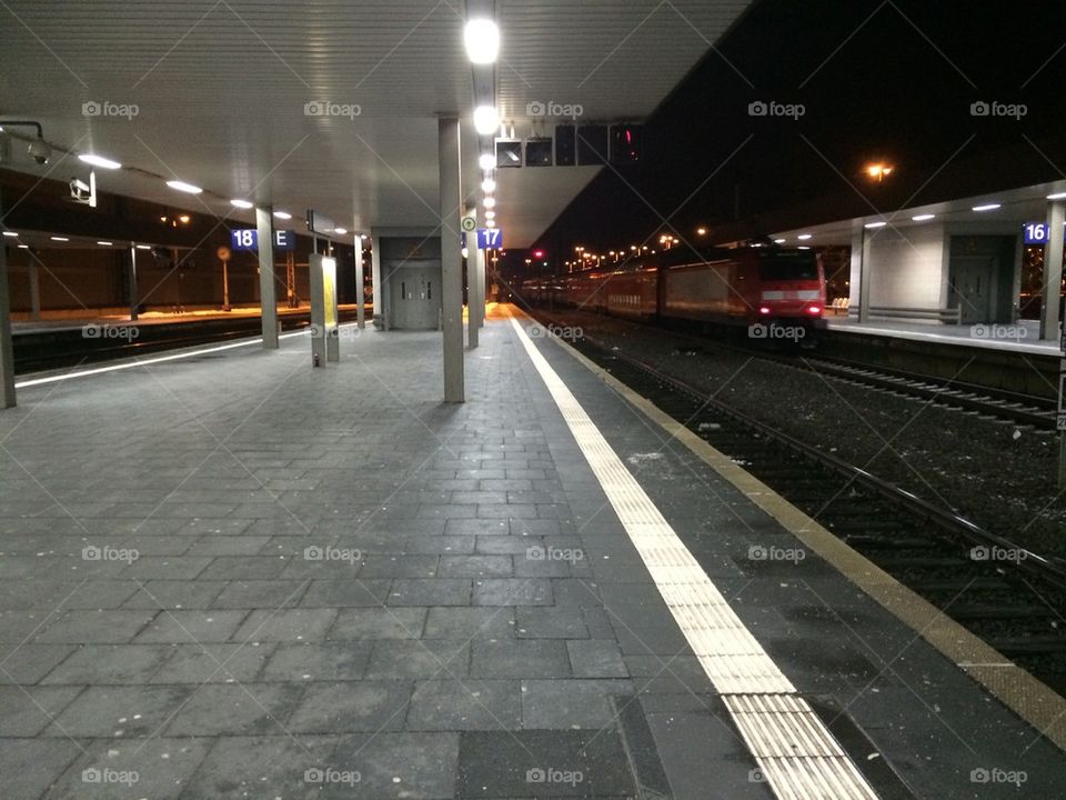 Train station at night