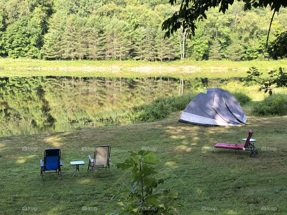 Summer Camping Maine on the Kennebec River 