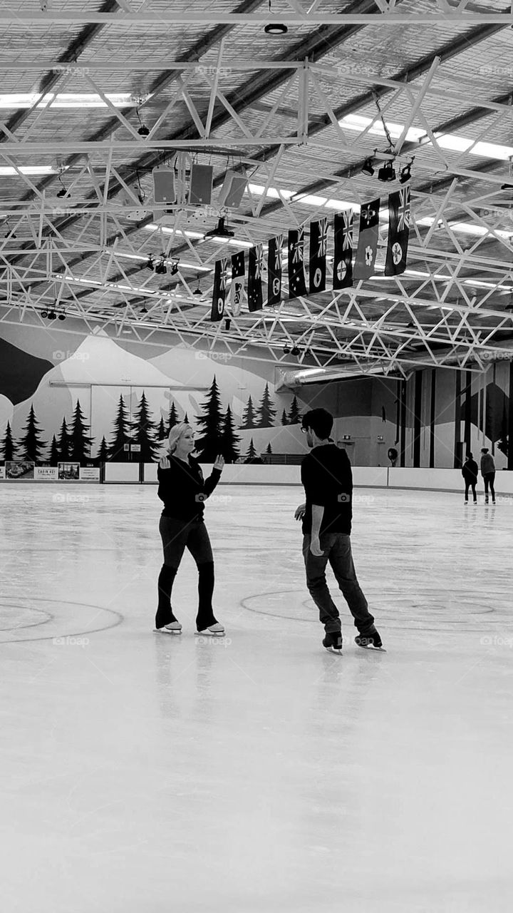 Ice skating moment frozen in time!