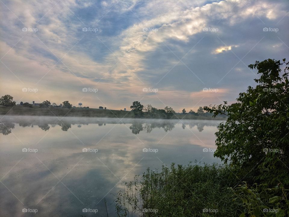 sunrise reflection on the lake