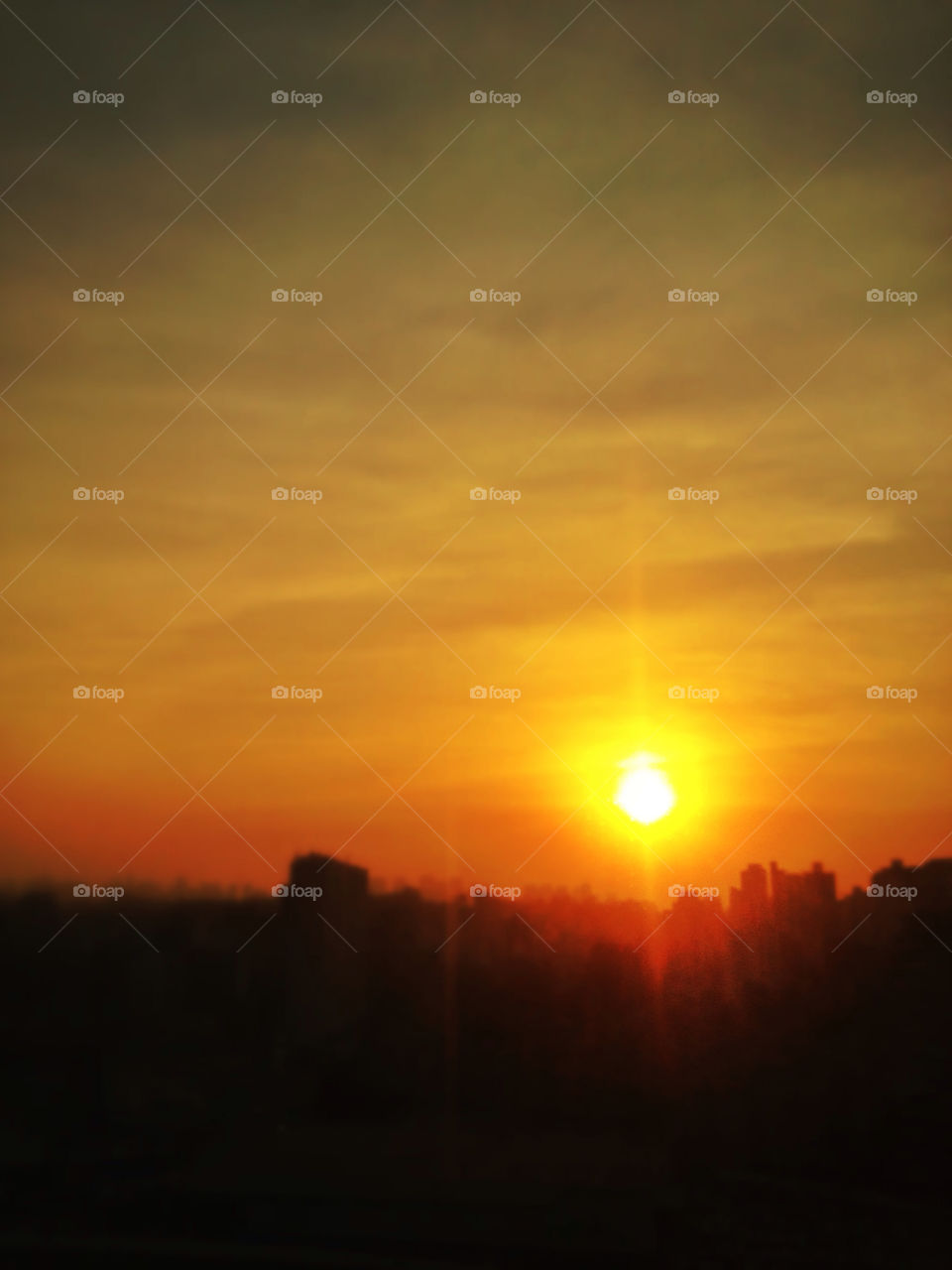 Sunset in a big city