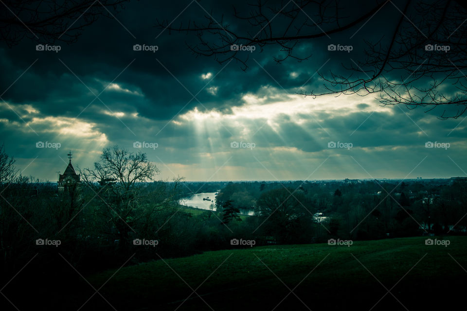 Landscape, Storm, Tree, Sky, Light