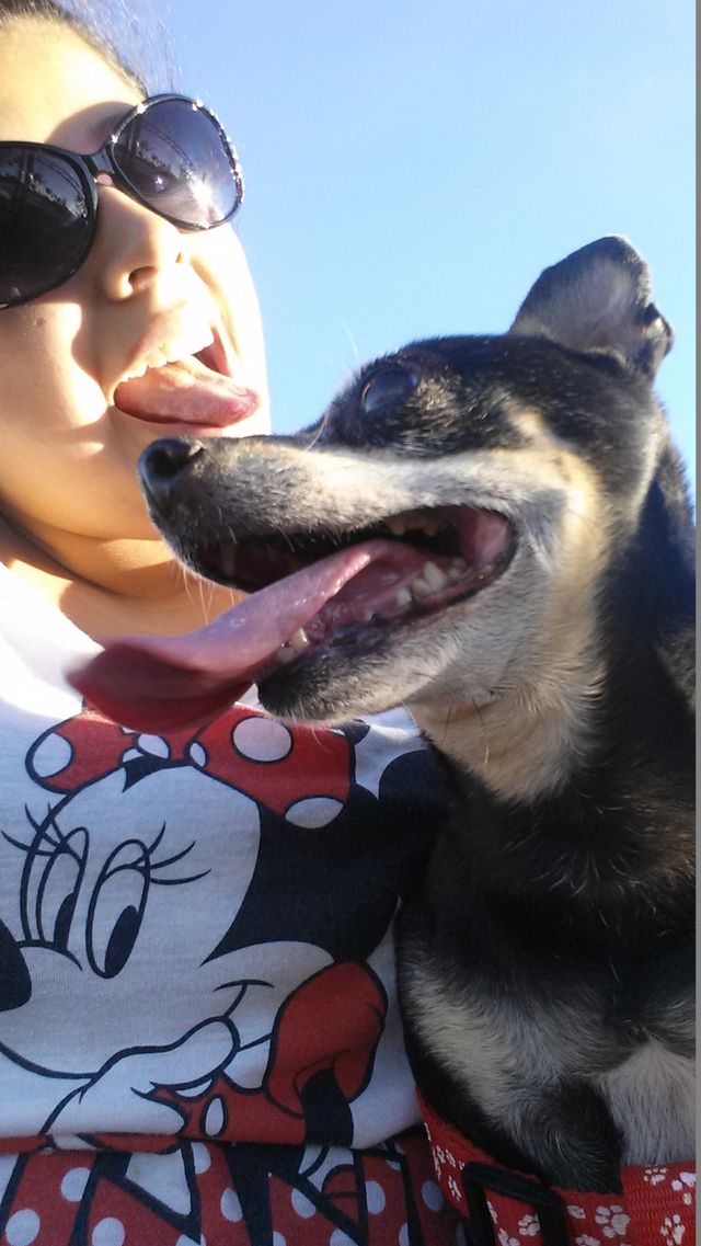 girl with dog