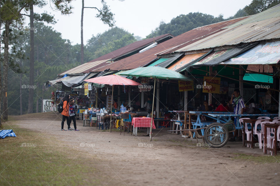 Food store in the national park in Thailand 