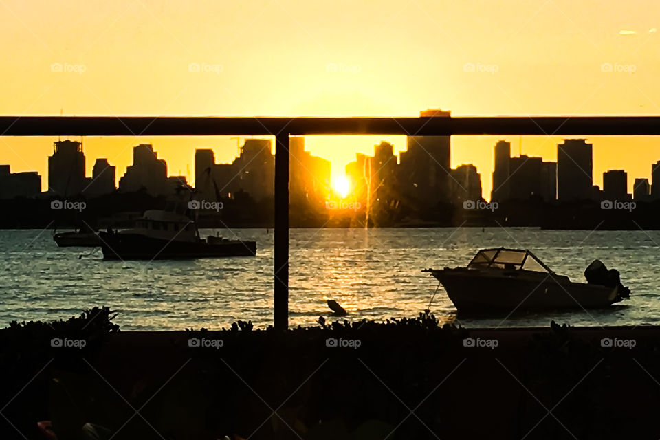 The wonderful sunset in Miami!