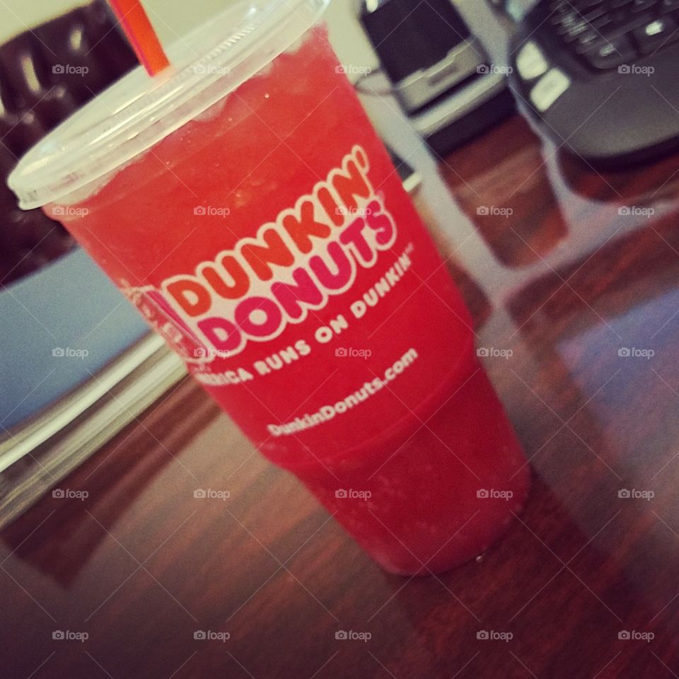 The perfect way to start the morning is with a Strawberry Dunkin' Punch from Dunkin' Donuts! Delicious energy drink!