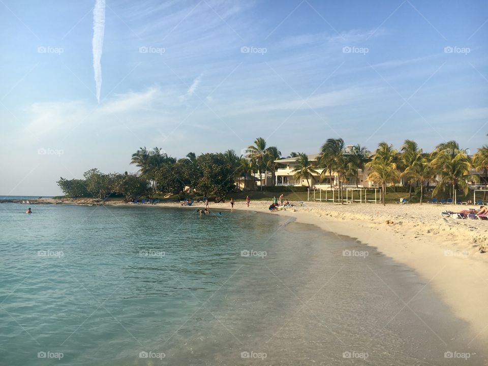 Cuban beach with clear water 