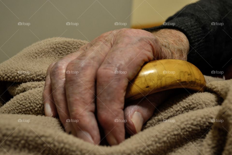 Old mans hand