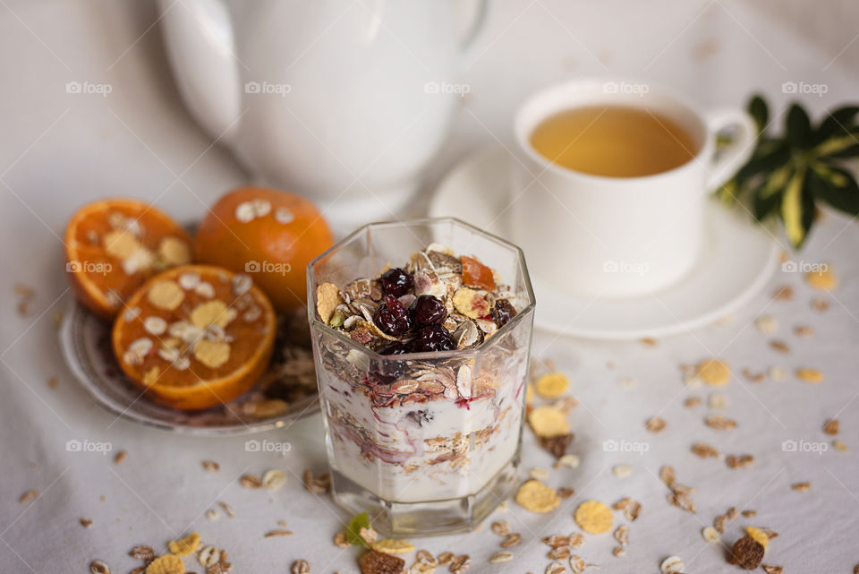 Close-up of healthy breakfast