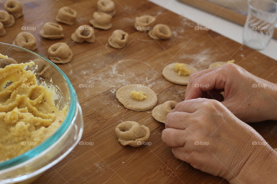 Homemade ravioli 