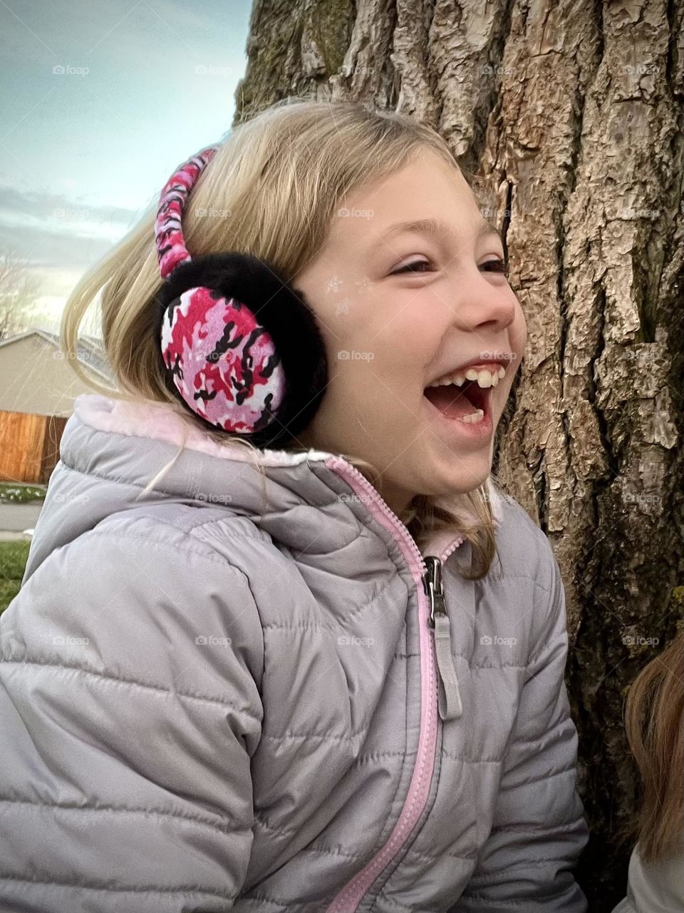 Adorable child laughing and having fun