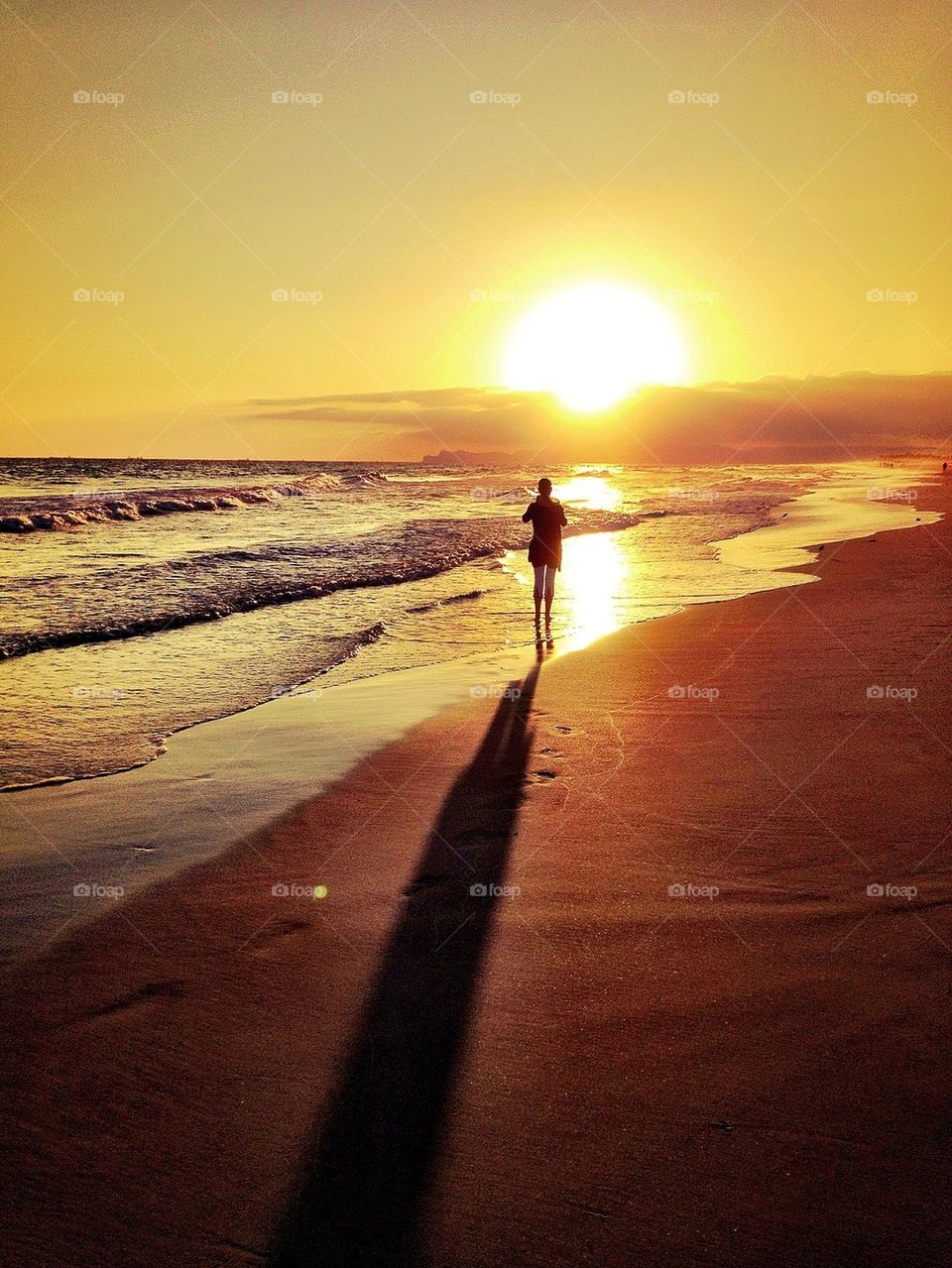 Girl in sunset