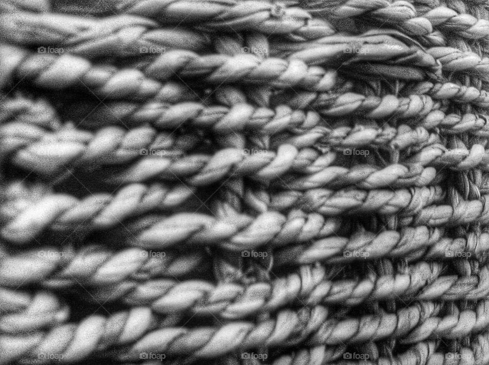 Close up of wicker work in black and white