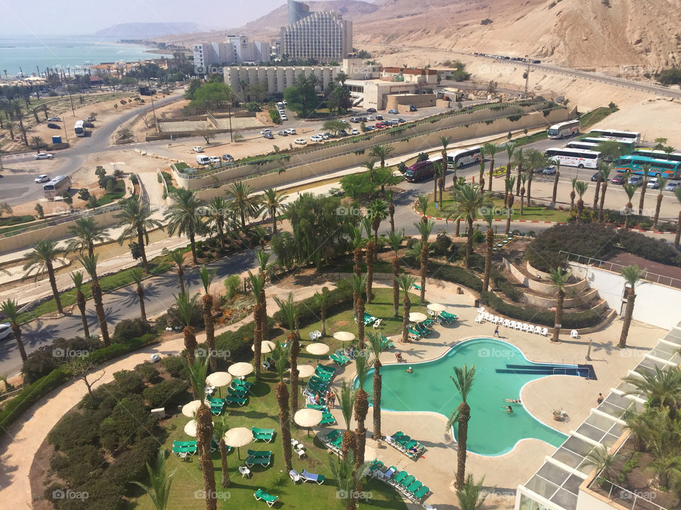 Hotel view at the Dead Sea
