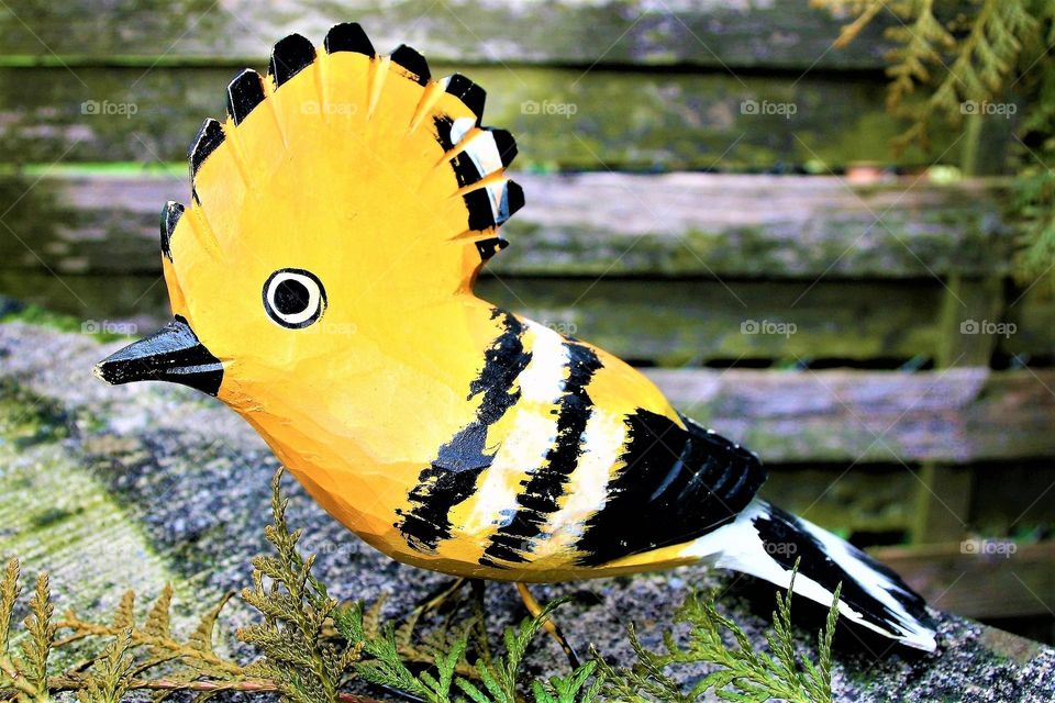 bird yellow wooden