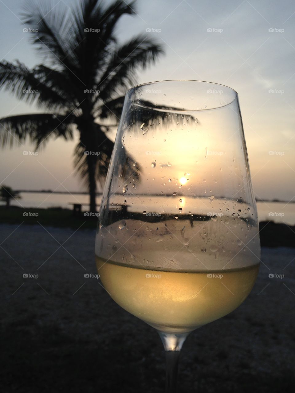Wine at sunset