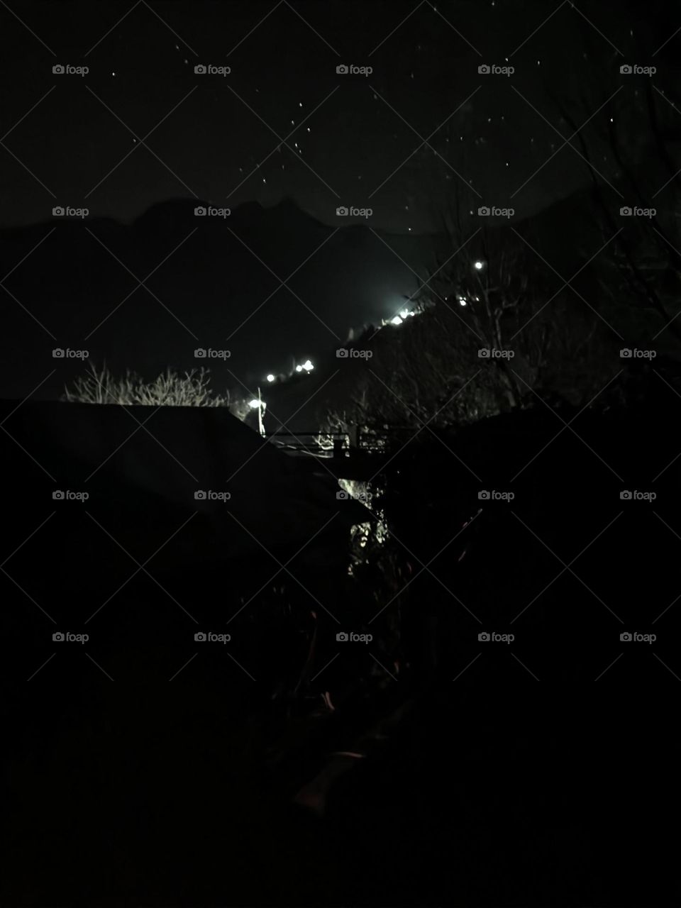 home lights leads through sky starry lights